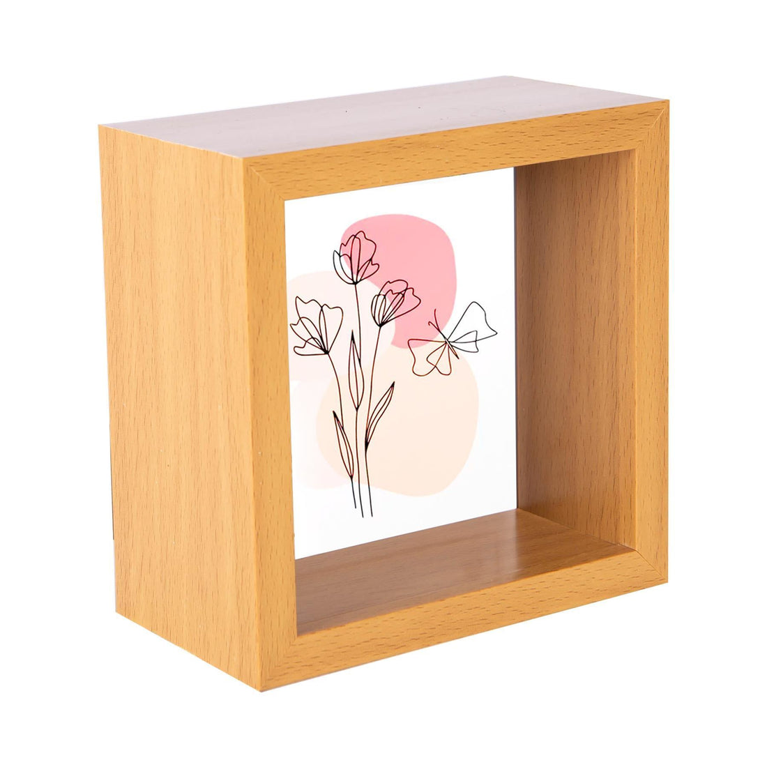Light Wood 4" x 4" Deep Shadow Box Photo Frame