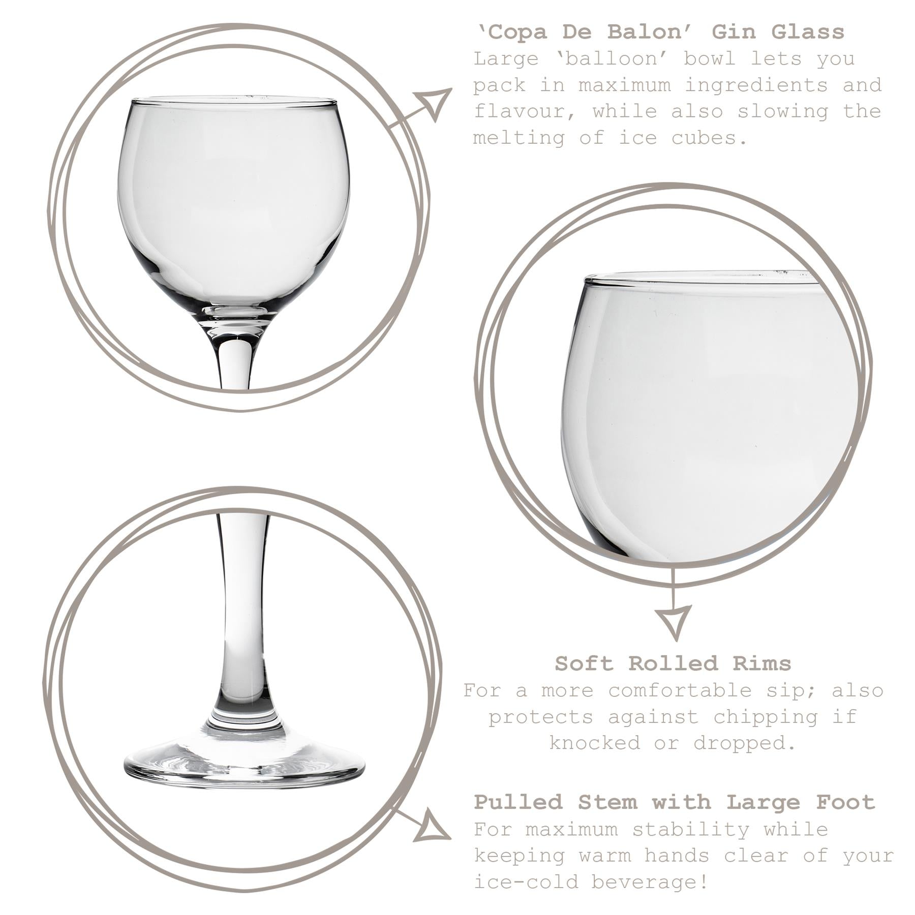 645ml Misket Gin Glasses - Pack of Six