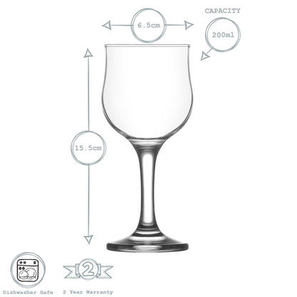 200ml Nevakar Wine Glasses - Pack of Six