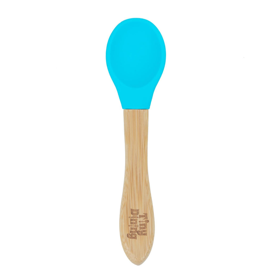 Bamboo Baby Feeding Spoon with Blue Silicone Tip