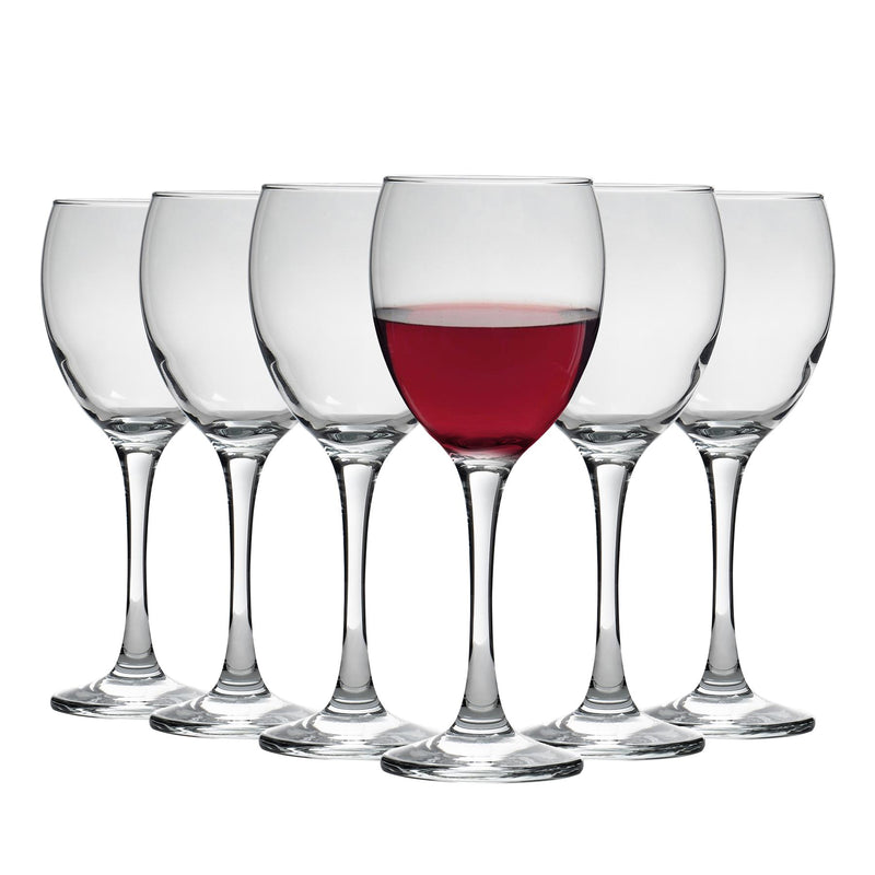 340ml Venue Red Wine Glasses - Clear - Pack of 6  - By LAV