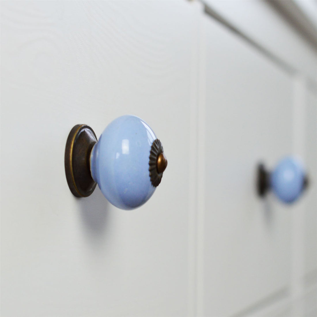 Blue 4.5cm Round Ceramic Cabinet Knob
