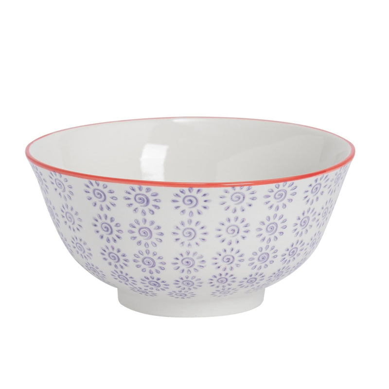 16cm Hand Printed China Cereal Bowl - By Nicola Spring