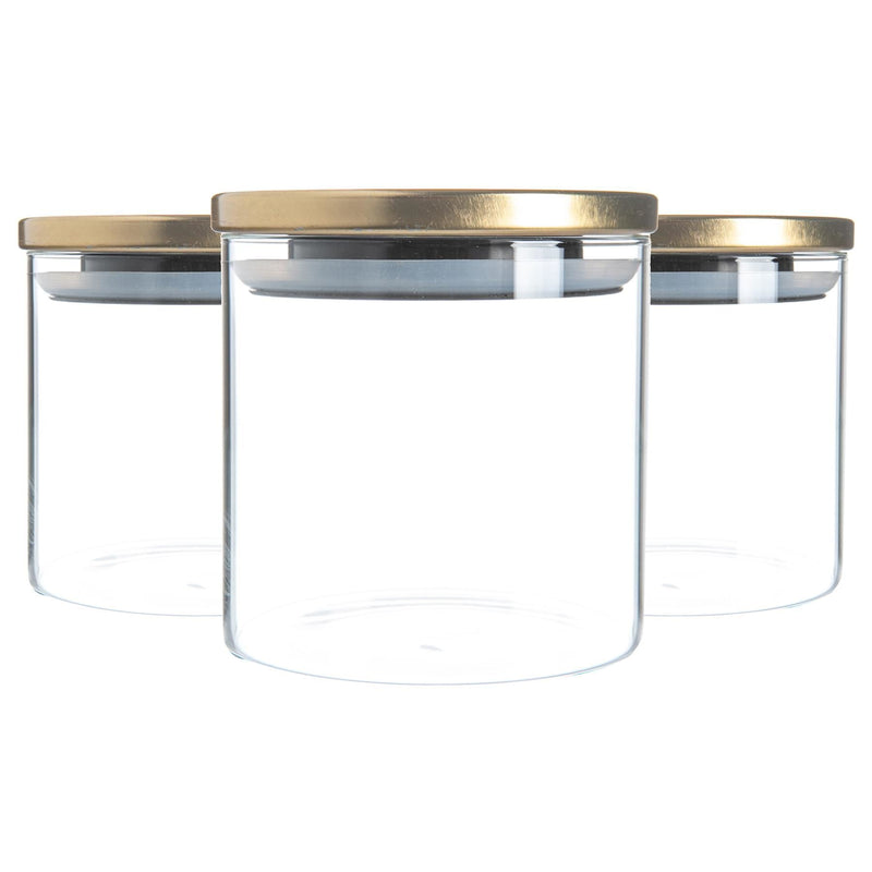 550ml Metal Lid Storage Jars - Pack of 3 - By Argon Tableware