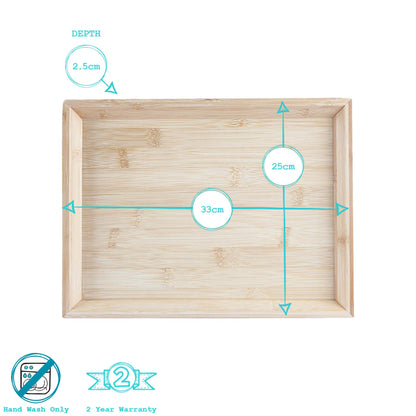 33cm x 25cm Bamboo Serving Tray