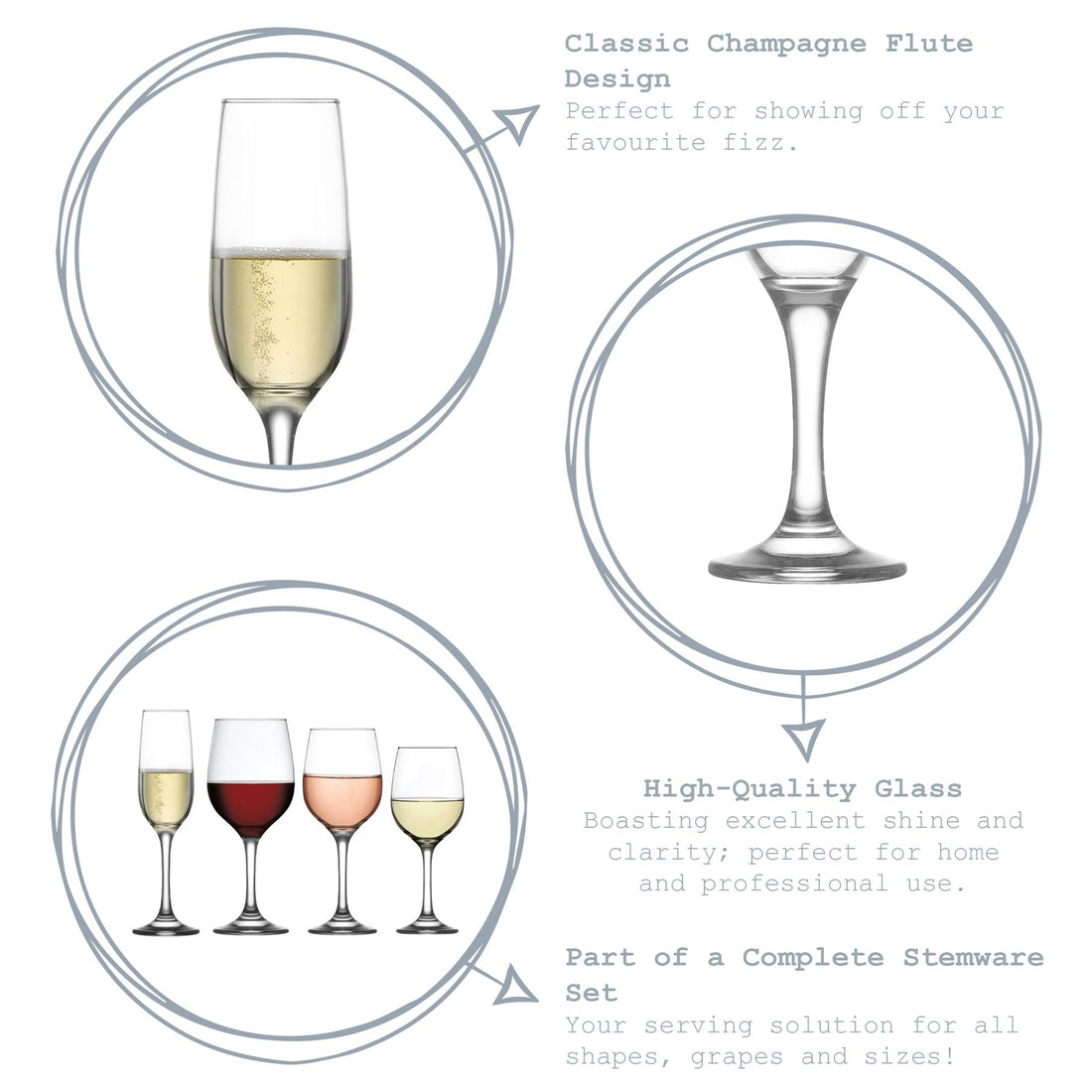 215ml Fame Champagne Flutes Set - Pack of Six