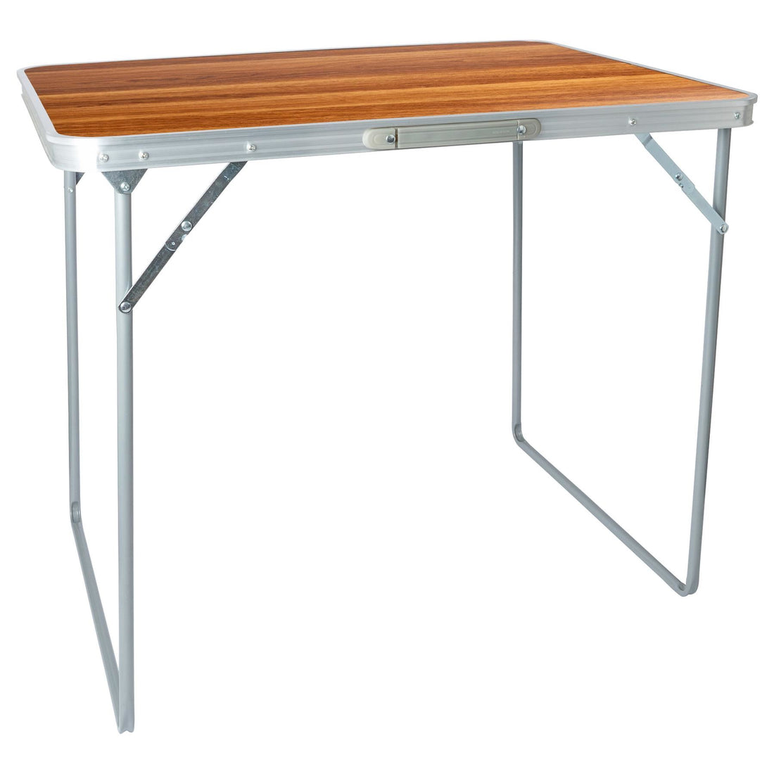 80cm x 60cm Folding Metal Camping Table - Wood