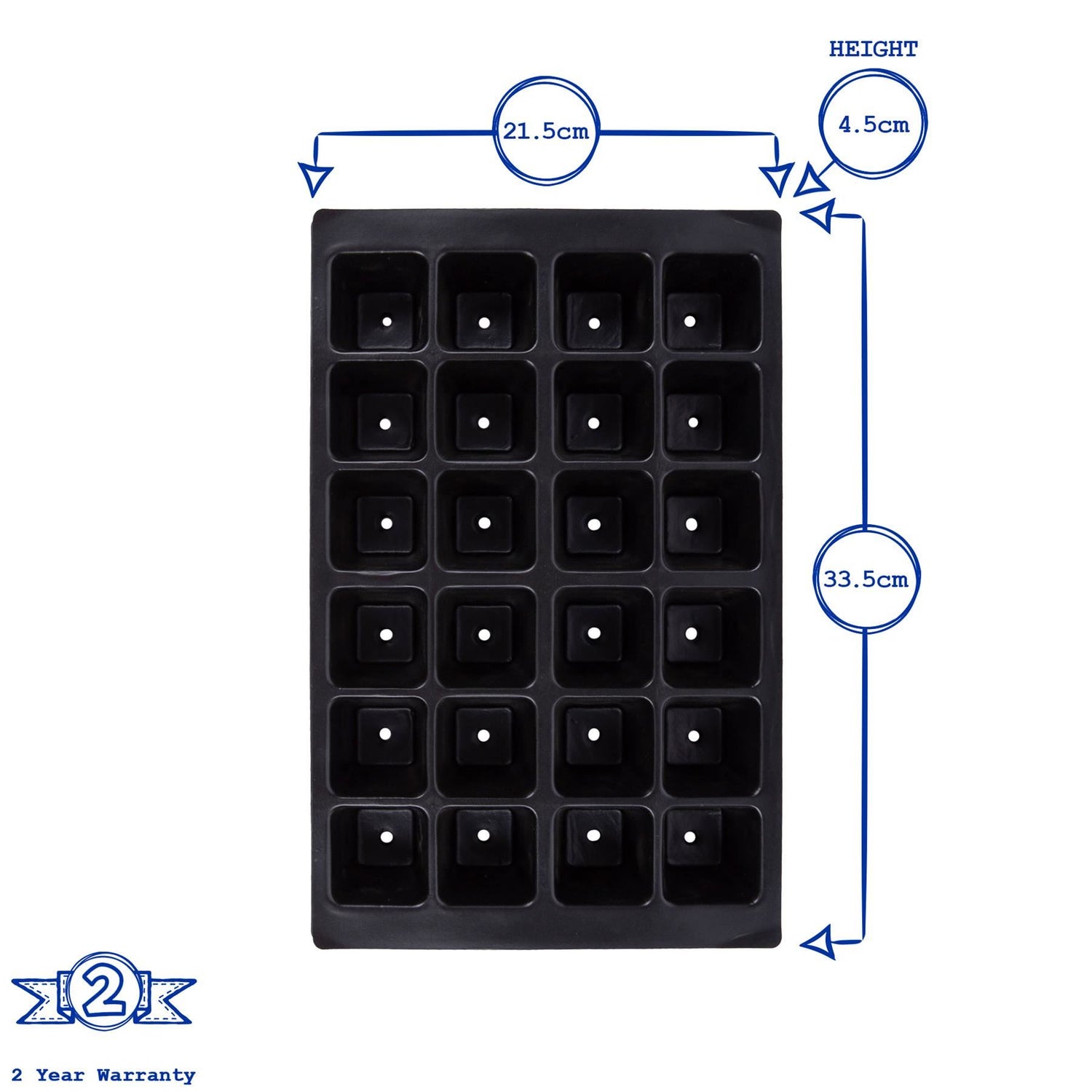 24pc Black Plastic Seed Starting Trays Set - Pack of Three