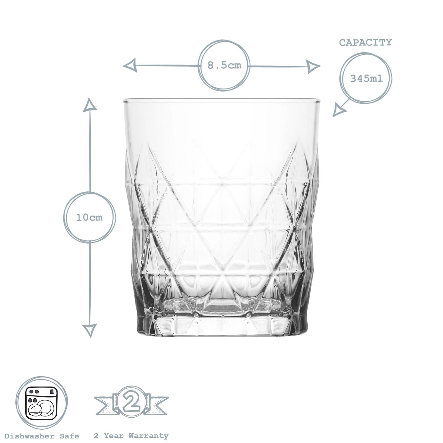 345ml Keops Whisky Glasses - Pack of Six