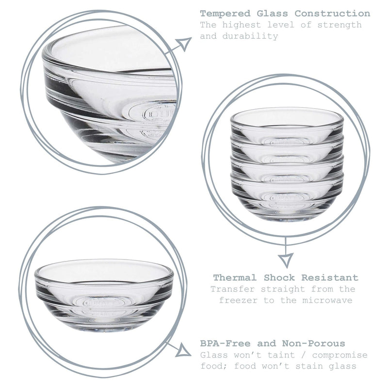 6cm Clear Lys Glass Nesting Mixing Bowl - By Duralex
