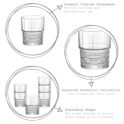 370ml Bartender Novecento Whisky Glasses - Pack of Six