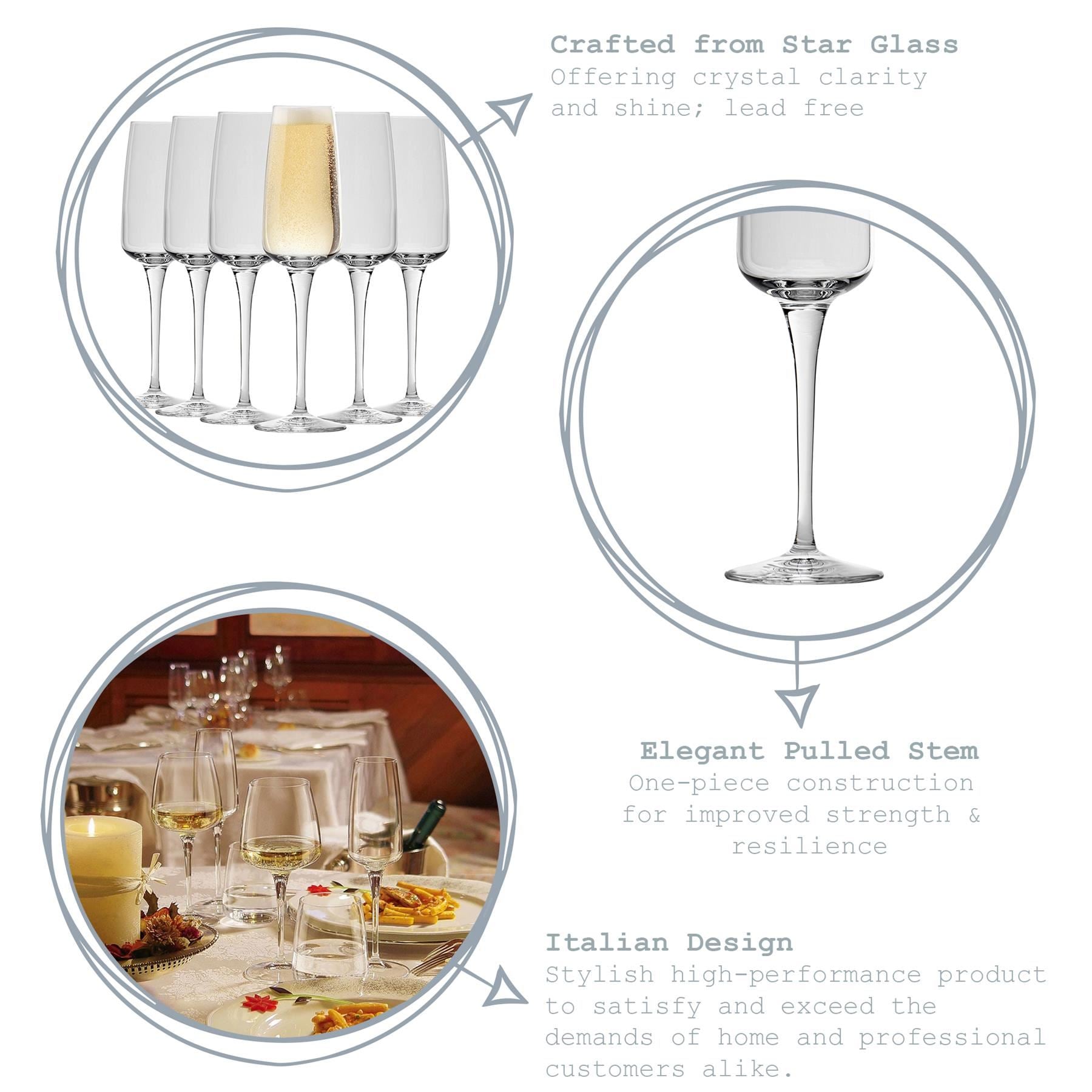 230ml Aurum Champagne Flutes - Pack of Six