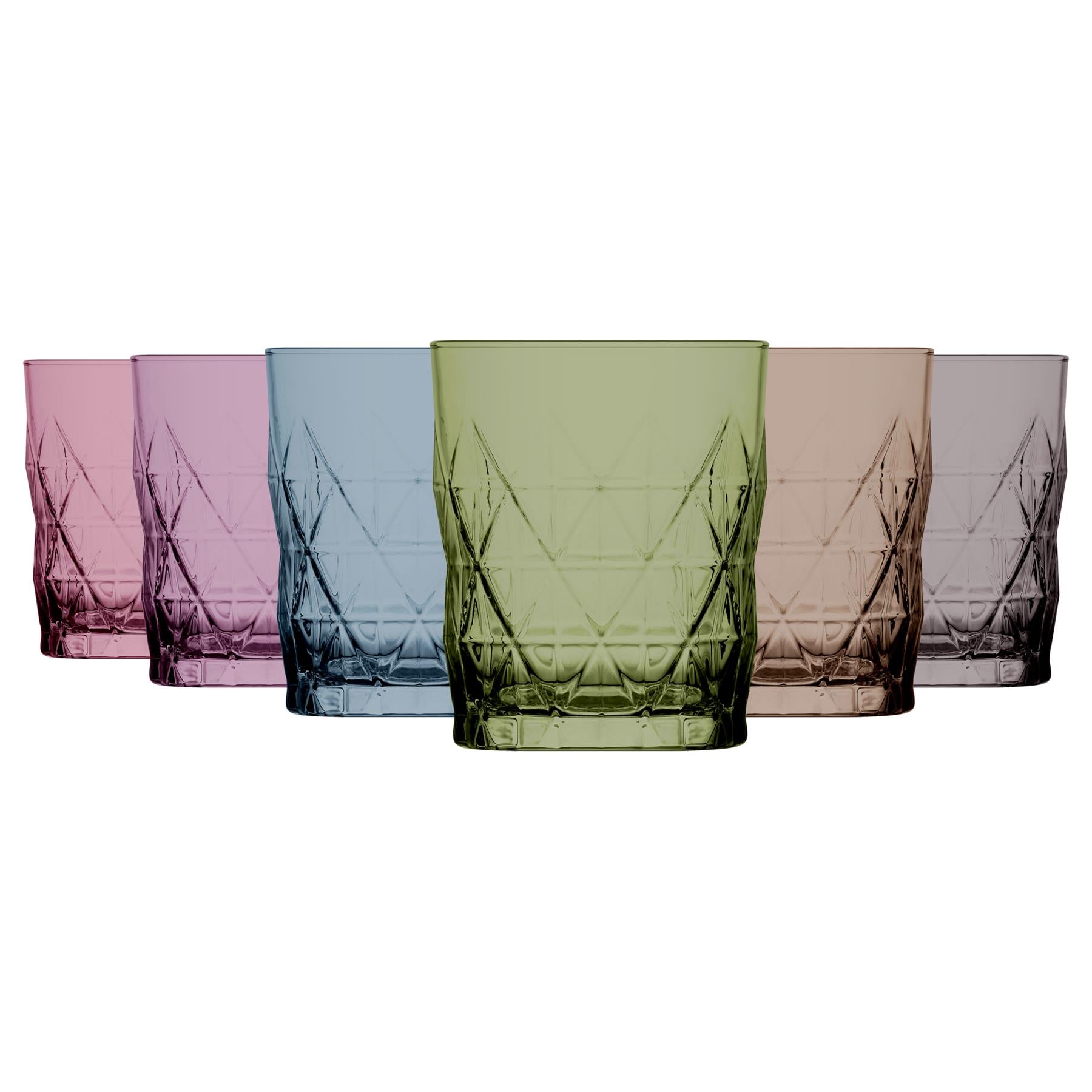 LAV Keops Coloured Tumbler Glasses - 345ml - Multi - Pack of 6