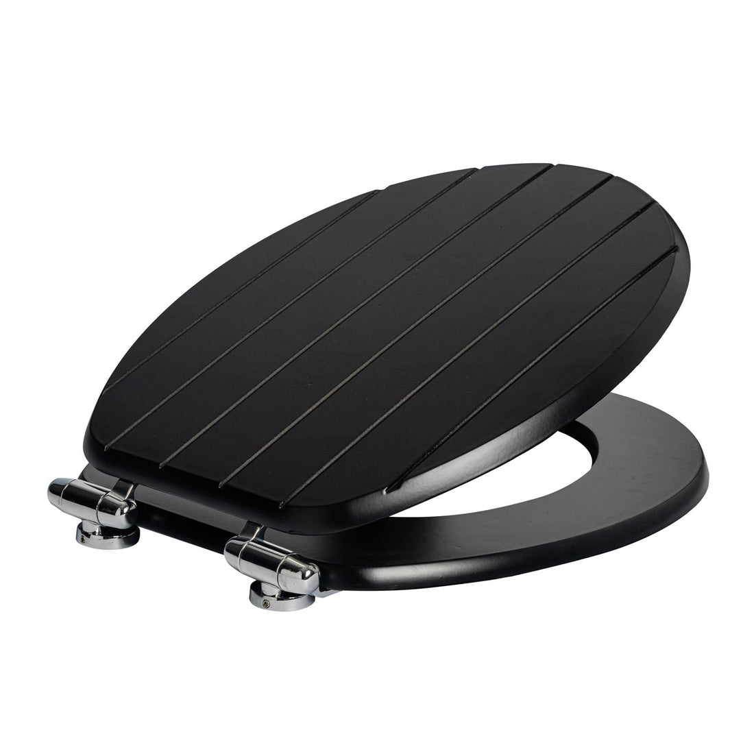 Soft-Close Wooden Toilet Seat - Black