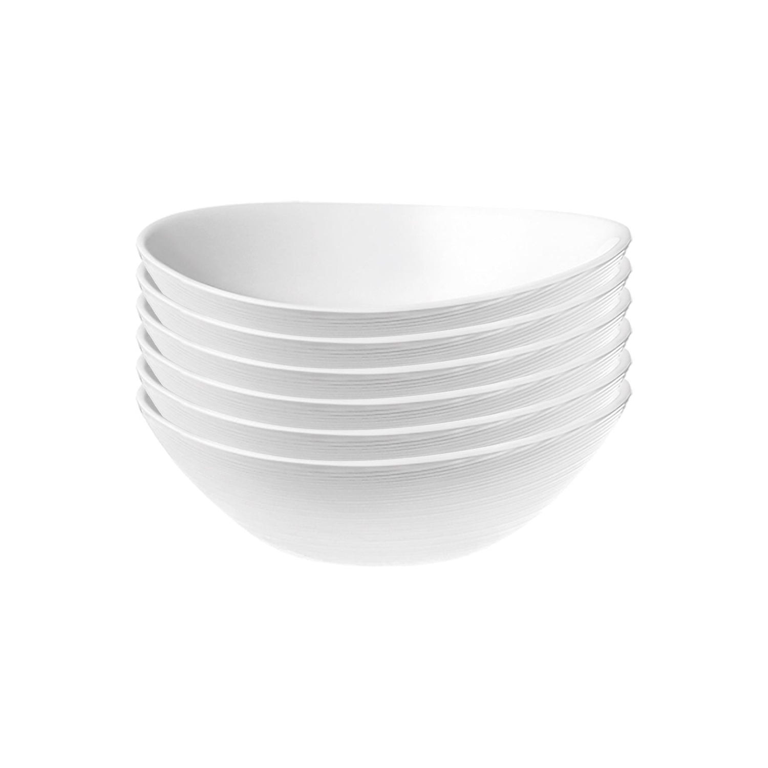 White 15cm Prometeo Oval Glass Cereal Bowls - Pack of 6 - By Bormioli Rocco