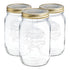 1L Quattro Stagioni Glass Food Preserving Jars - Pack of 3 - By Bormioli Rocco