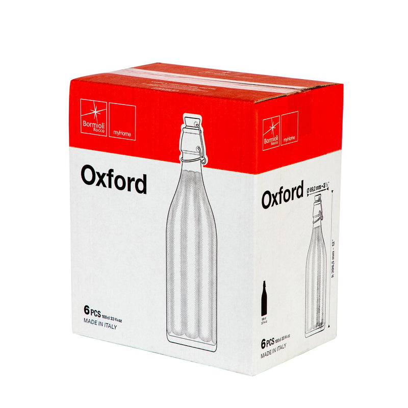 1L Oxford Swing Top Glass Bottle - By Bormioli Rocco