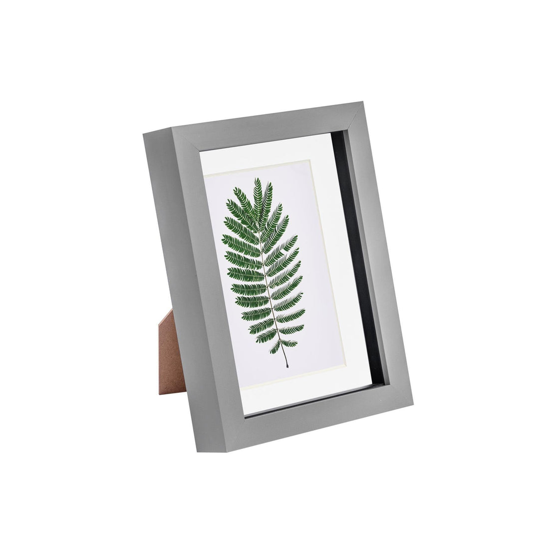 Grey 5" x 7" Shadow Box Photo Frame with 4" x 6" White Mount