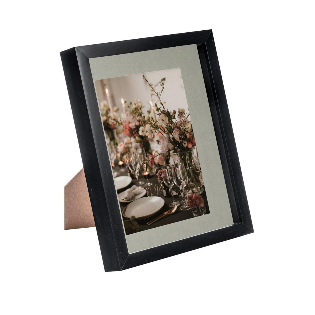 Black 8" x 10" Shadow Box Photo Frame with 5" x 7" Grey Mount