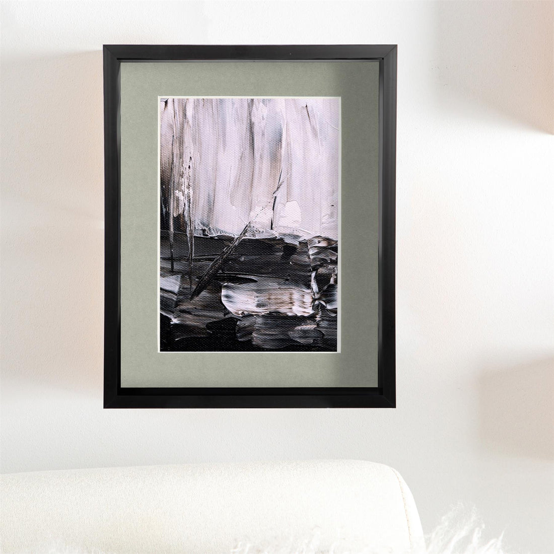 Black 8" x 10" Deep Shadow Box Photo Frame with 5" x 7" Grey Mount
