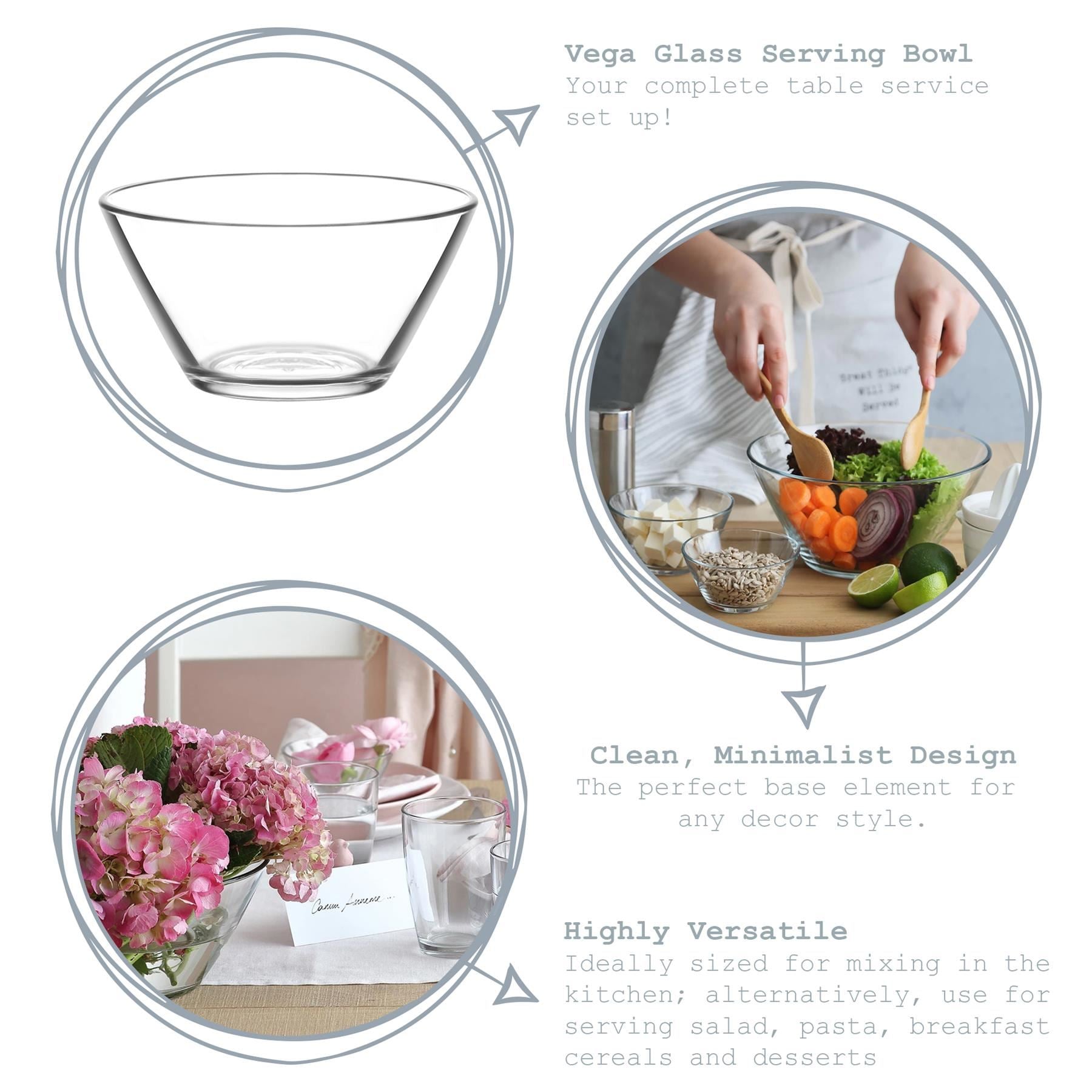 345ml Clear Vega Glass Bowls - Pack of Six