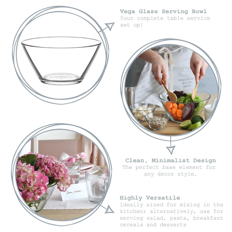 345ml Clear Vega Glass Bowls - Pack of Six - By LAV