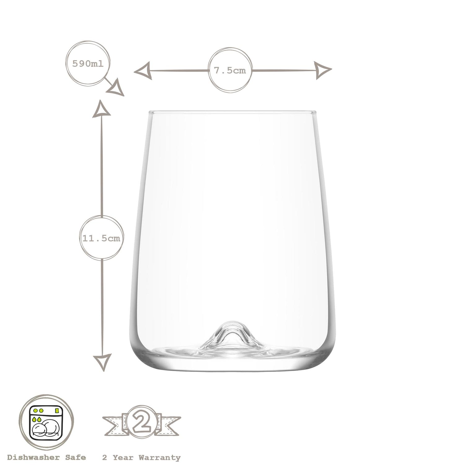 590ml Terra Highball Glasses - Pack of Six