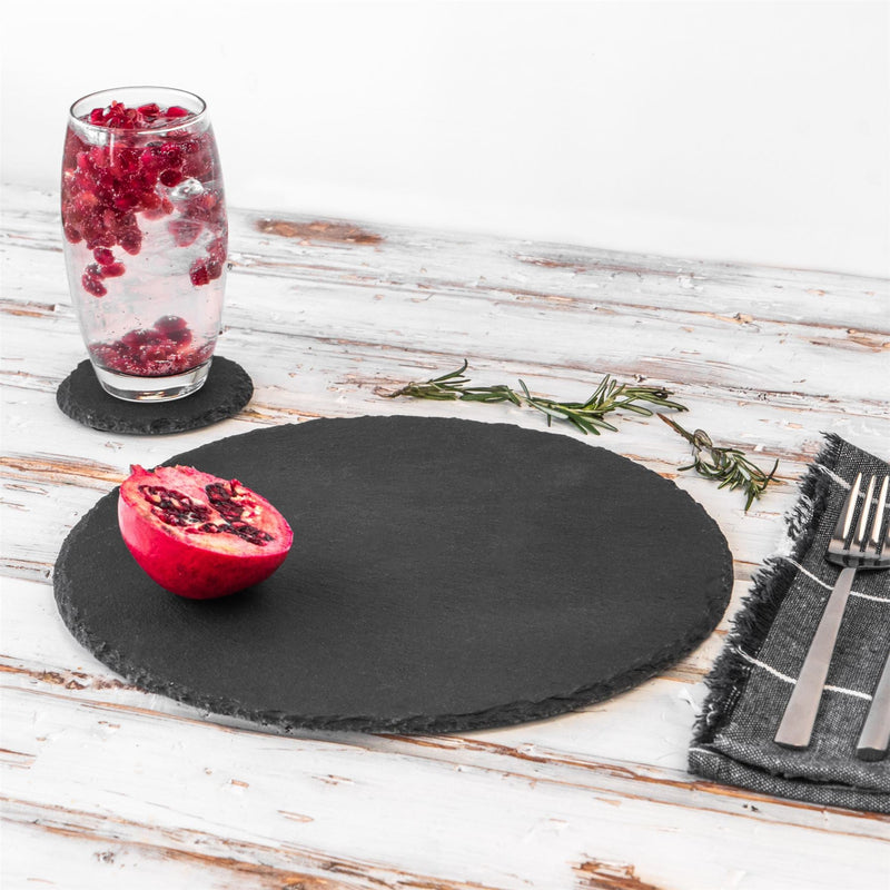 Round Slate Coasters - Pack of Six - By Argon Tableware