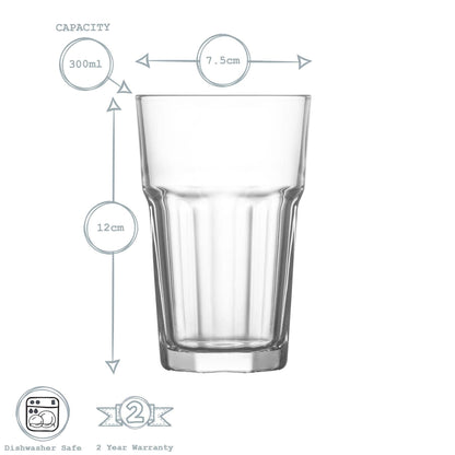 300ml Aras Highball Glasses - Pack of Six