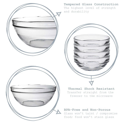 31cm Clear Lys Glass Nesting Mixing Bowl