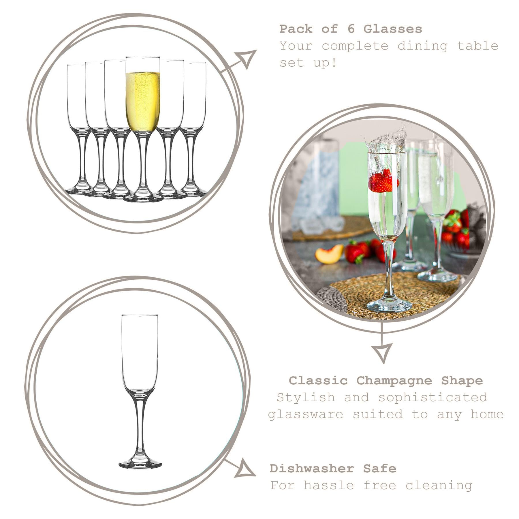 210ml Tokyo Champagne Flutes - Pack of Six