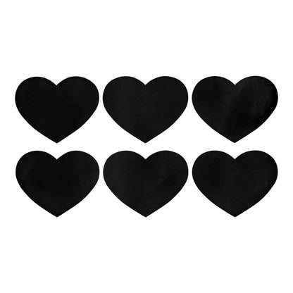 Small Black Heart Chalkboard Storage Jar Labels - Pack of Six