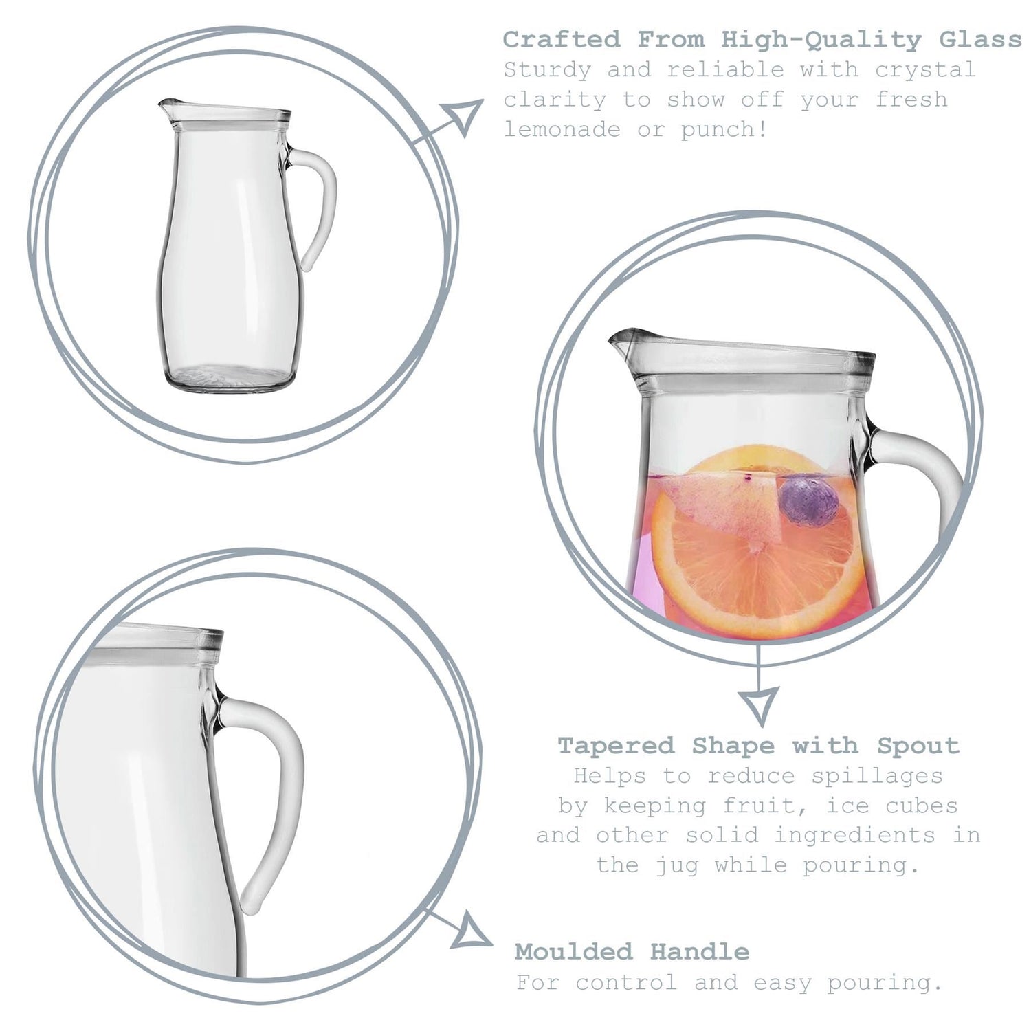 1.8L Tallo Glass Water Jug