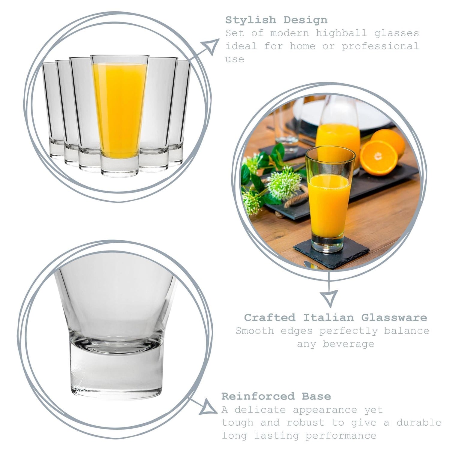 320ml Ypsilon Highball Glasses - Pack of Six