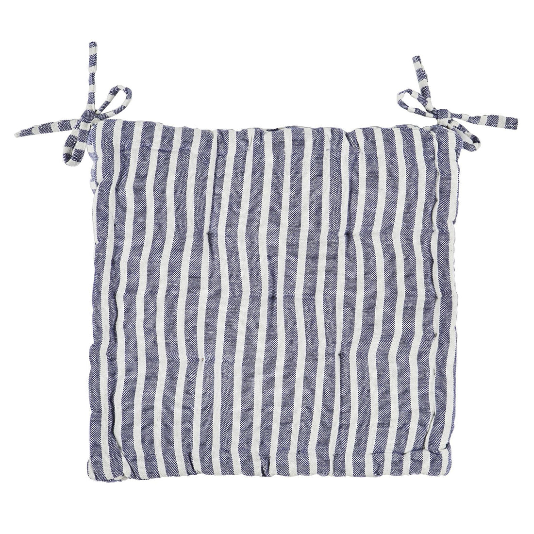 Blue Striped 40cm French Mattress-Style Seat Cushion
