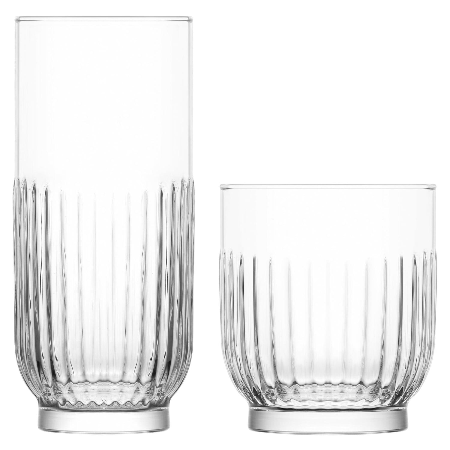 LAV 12 Piece Tokyo Art Deco Drinking Glasses Set - Highball &amp; Whiskey