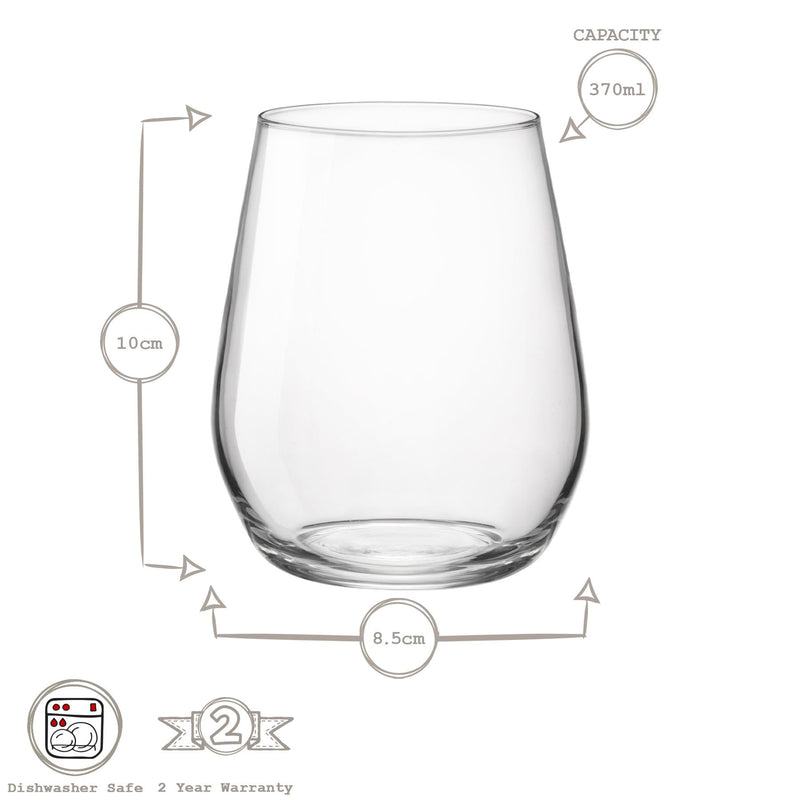 370ml Electra Water Glasses - Pack of Six - By Bormioli Rocco