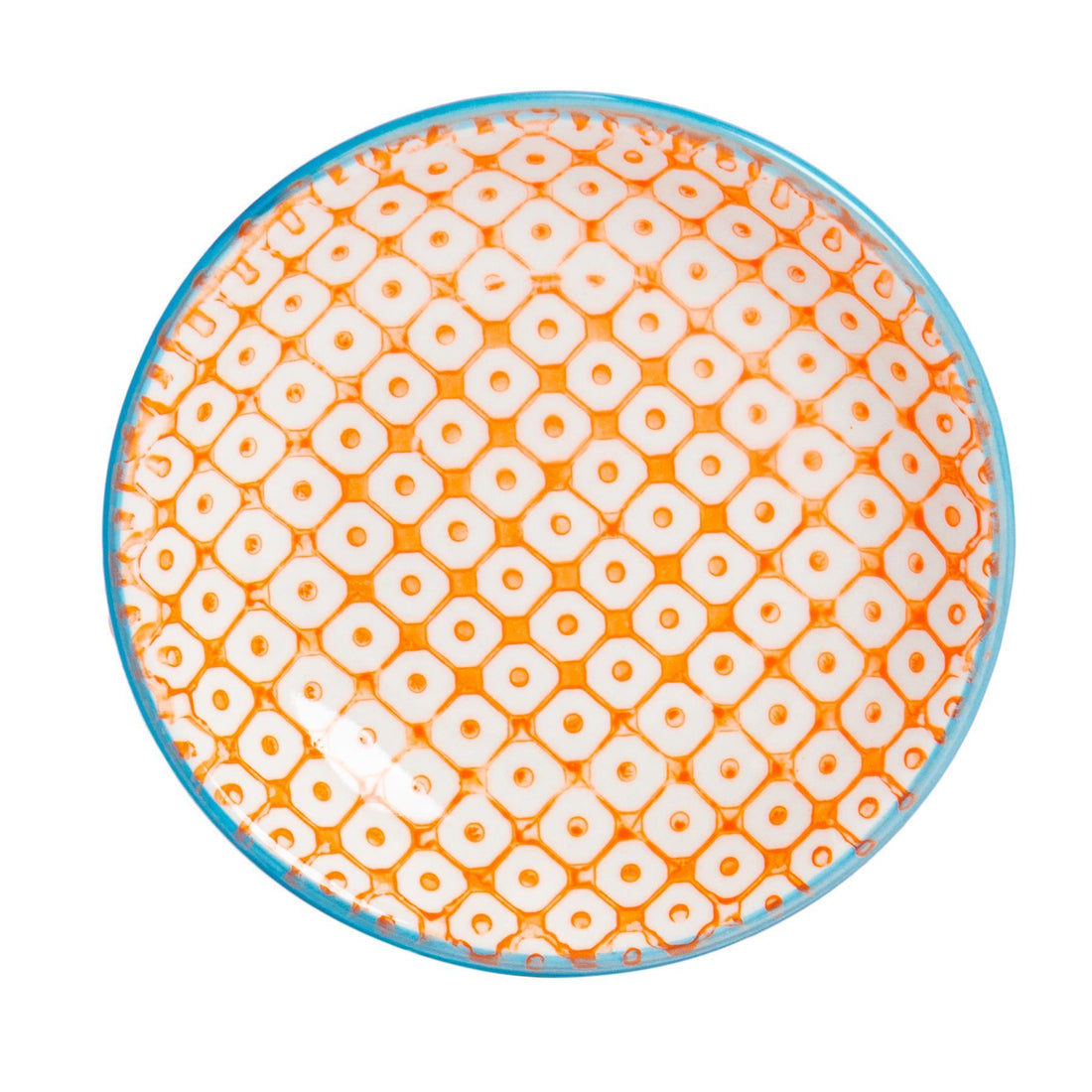Orange 10cm Hand-Printed Stoneware Sauce Dish