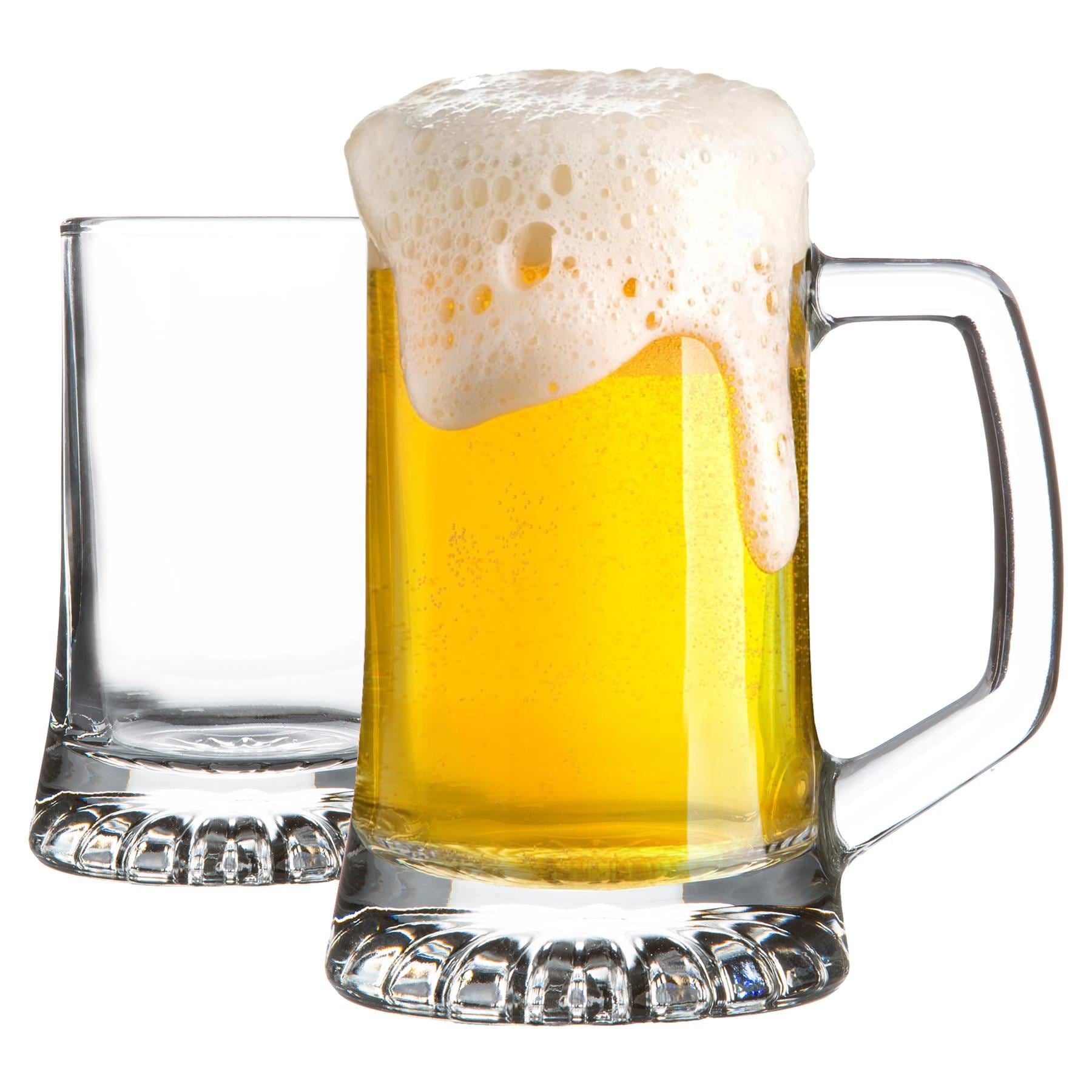 290ml Stern Tankard Glass Beer Mugs - Pack of Two