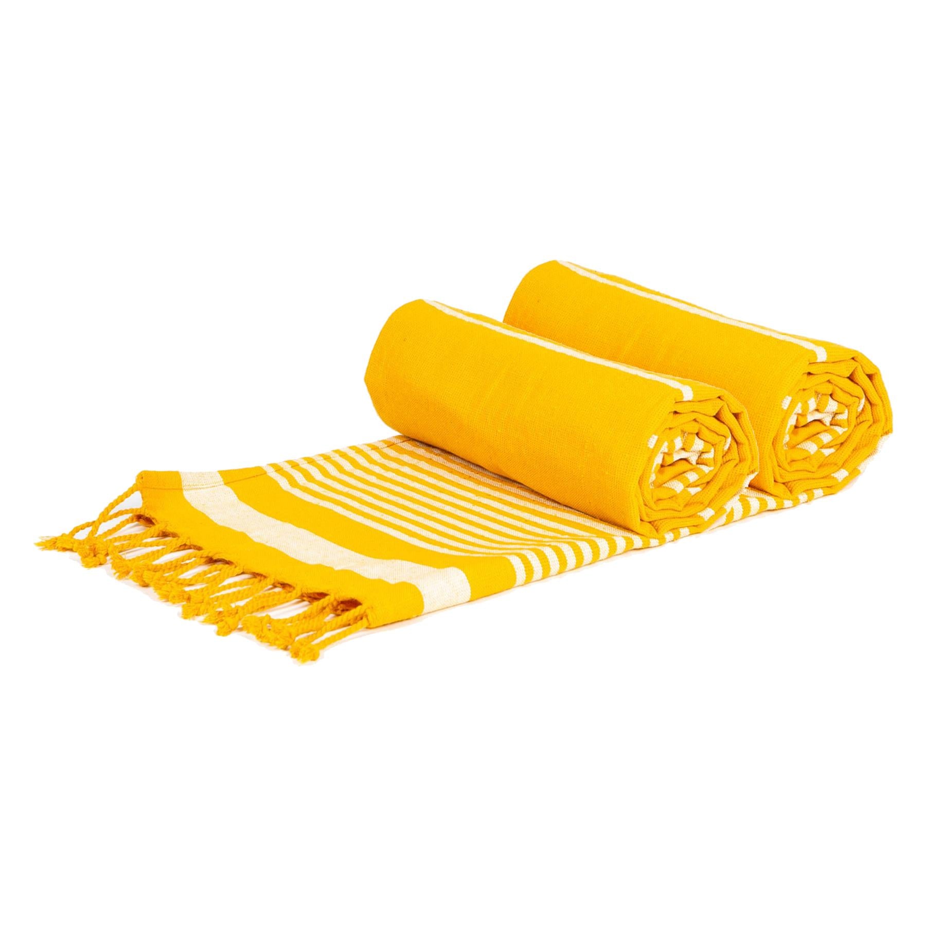 Nicola Spring 2pc Deluxe Turkish Cotton Towels Set - Yellow