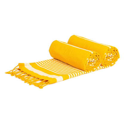 Nicola Spring 2pc Deluxe Turkish Cotton Towels Set - Yellow