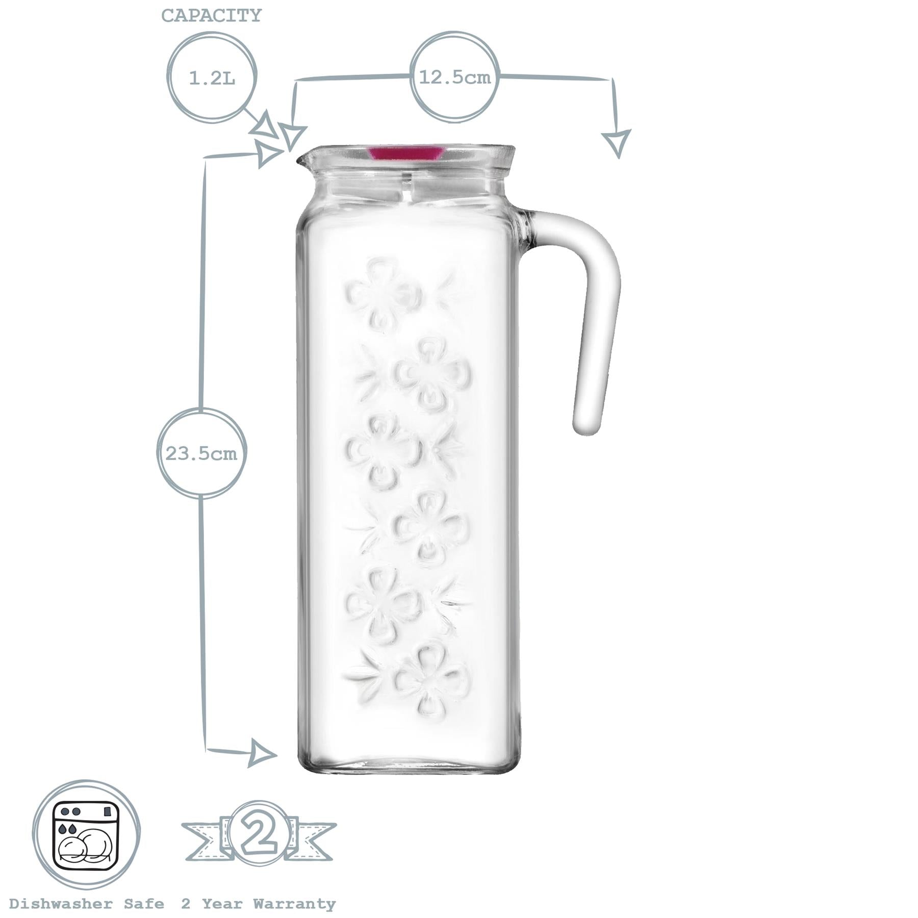 1.2L Bloom Decorated Water Jug