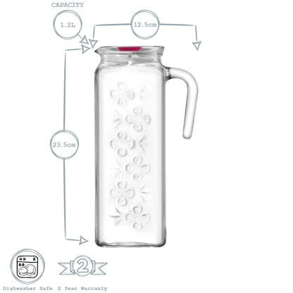 1.2L Bloom Decorated Water Jug - By LAV