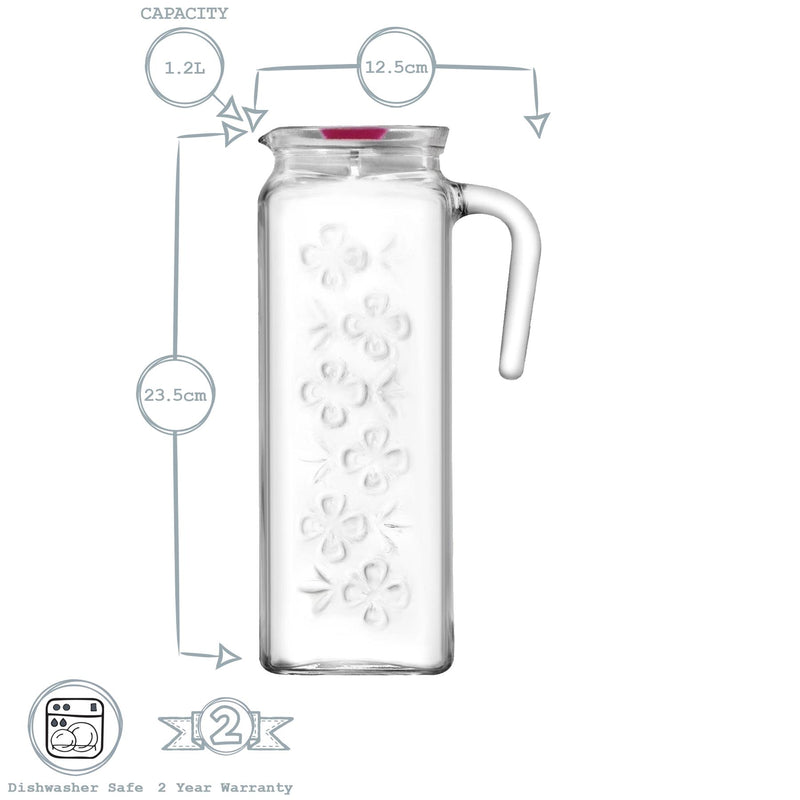 1.2L Bloom Decorated Water Jug - By LAV