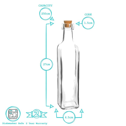 250ml Olive Oil Pourer Glass Bottle with Cork Lid