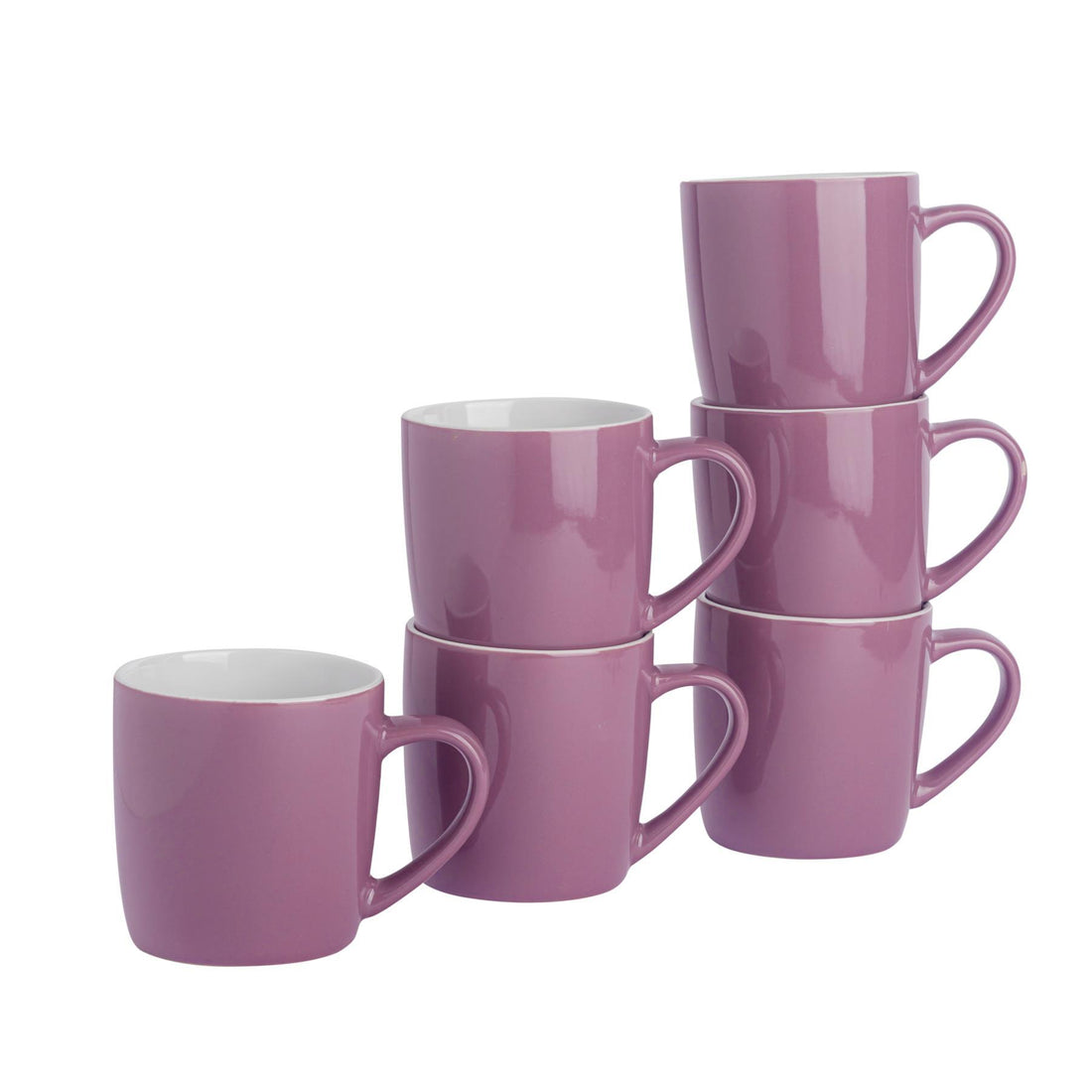 350ml Purple Stoneware Coffee Mugs - Pack of 6