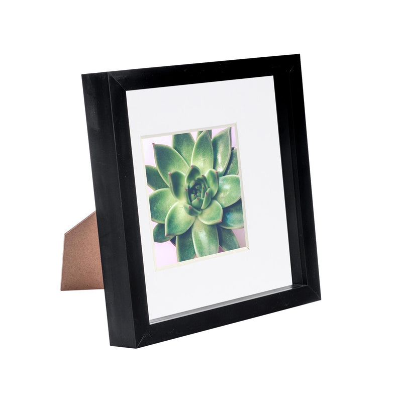 8" x 8" Black 3D Box Photo Frame with 4" x 4" Mount - By Nicola Spring
