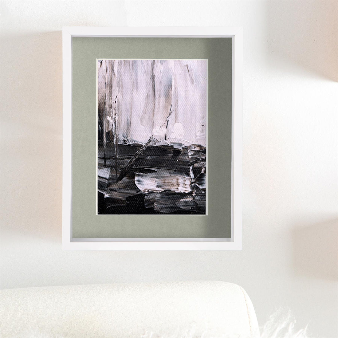 White 8" x 10" Deep Shadow Box Photo Frame with 5" x 7" Grey Mount