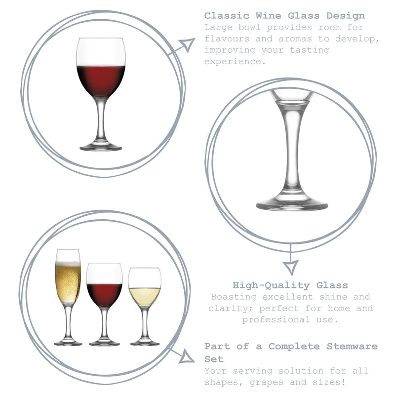 12pc Empire Red & White Wine Stemware Set - By LAV