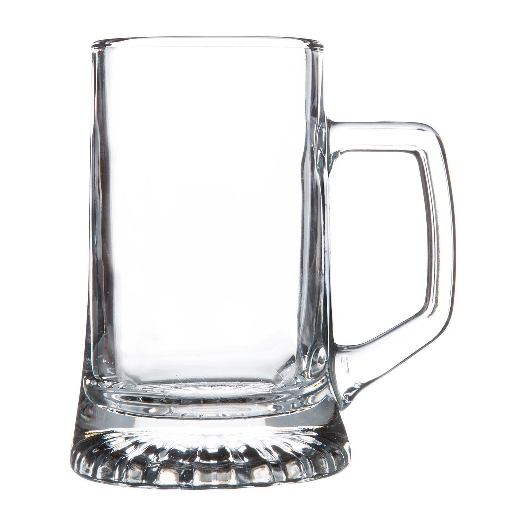 510ml Stern Tankard Glass Beer Mugs - Pack of Two